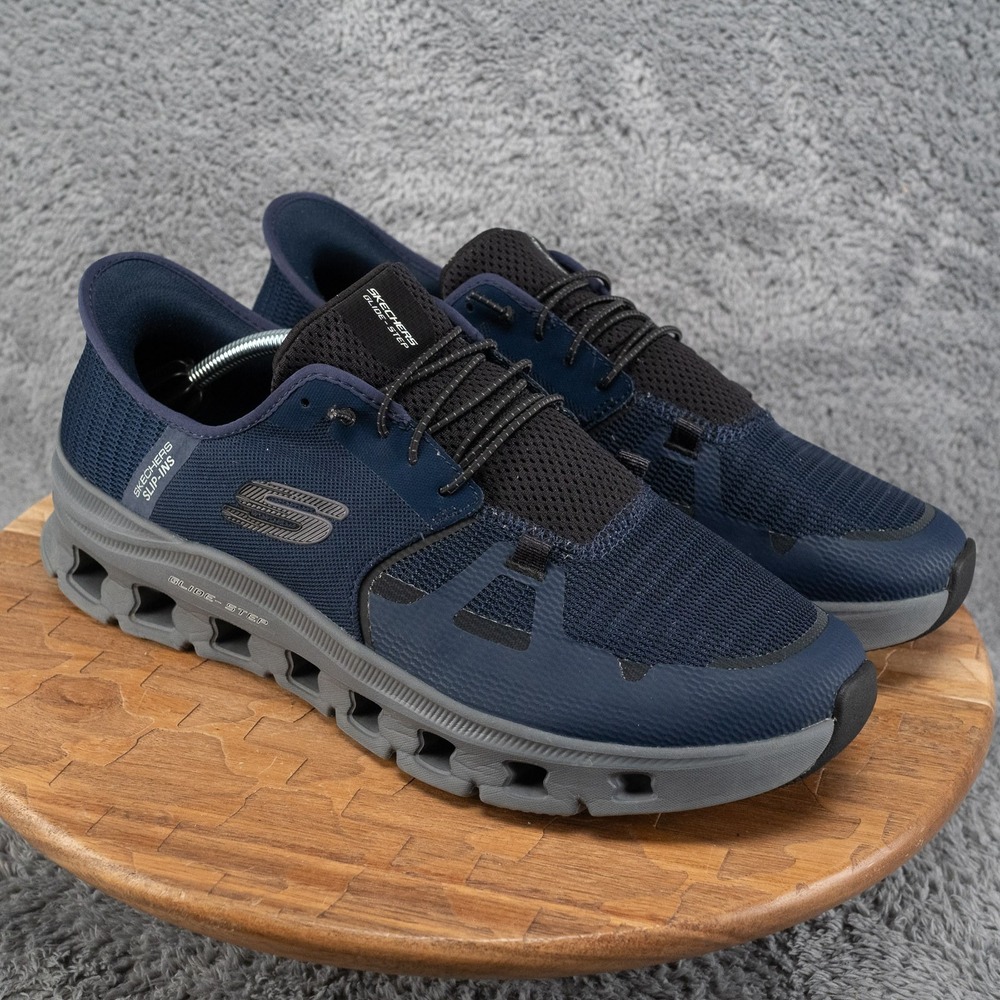 Skechers Men's 12 Slip-Ins Glide-Step Pro Shoe w Fixed Laces Navy Charcoal